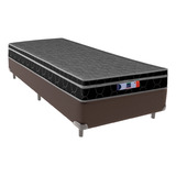 Cama + Box Solteiro Marrom 88x188