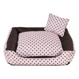 Cama Cachorro Pequeno Gato Estampada Confortável Algodão Cor Rosa