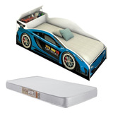 Cama Carro Com Baú Quarto Infantil E Colchão D20 Juvenil