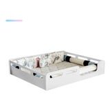 Cama Casal Montessoariana Branca Infantil Espaço E Conforto