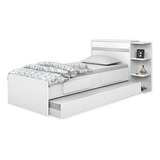 Cama De Solteiro Bau Jade C/ 2 Gavetas E Cama Auxiliar 