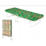 Cama Dobrável Campanha Portátil Camping Com Colchão Prática