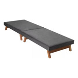 Cama Dobrável Portátil C/colchão 1,70x0,60 Cm - Pés Madeira