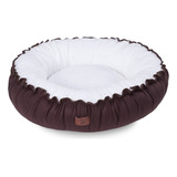 Cama E Colchonete Pet Redonda C Zíper Sherpa Carneirinho 