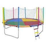 Cama Elástica Pula Pula 3,66m Colorida Nacional Papibrink Cor Da Lona De Salto Quadricolor