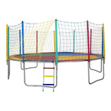 Cama Elástica Pula Pula 4,27m 6 Pés Lona Colorida Papibrink Cor Da Lona De Salto Quadricolor