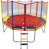 Cama Elastica Pula Pula Click 3,66m Henri Trampolim Cor Da Lona De Salto Vermelha Cor Da Proteção De Molas Multicolorida