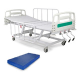 Cama Hospitalar Manual 3 Movimentos - Colchão E Frete Gratis