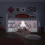 Cama Infantil Doce Casinha Com Luz/led Play Rosa Pura Magia