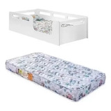 Cama Infantil Montissori Solteiro Branca 100%mdf C/colchão 