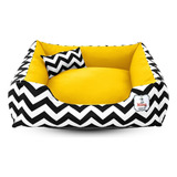 Cama P/ Cachorro Gato Caminha Pet 70x70 100% Lavável+ Brinde Cor Chevron Amarelo