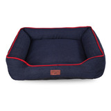 Cama Pet Jeans Beethoven Tamanho M 60cm X 60cm Jeans Azul