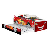 Cama Solteiro C/ Auxiliar Carro Speed Vermelho C/ 2 Colchões