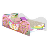 Cama Solteiro Carruagem Unicornio Com Colchão, Cama Infantil