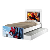 Cama Solteiro Com Auxiliar Homem Aranha C/ 2 Colchões