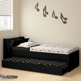 Cama Solteiro Ditália Preto Bb-28