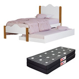 Cama Solteiro Nina Com Auxiliar E 2 Colchões Envio Rápido