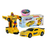 Camaro Amarelo Transformer Brinquedo Com Luz
