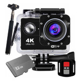 Câmera Esportiva 4k Action Pro Wifi Hd + 32gb + Pau De Self