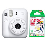 Câmera Instantânea Fujifilm Instax Kit Mini 12 + 10 Fotos Clay White
