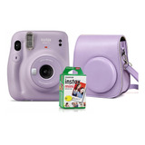 Câmera Instantânea Instax Fuji Mini 11 Lilás + Filme + Bolsa