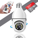 Câmera Ip 360 Giratória Wifi Lâmpada +cartão De Memória 32gb