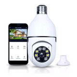 Camera Lampada Espiã Visão Noturna 360 Panoramica 3d Wi-fi