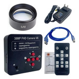 Câmera Microscópio Trinocular 38mp Hdmi Full Hd + Lente 0.5x