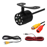 Câmera Ré Automotiva 8 Leds Hd Infravermelho Visão Noturna