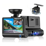 Camera Veicular Dvr 3cameras Hd Gravador Visão Noturna Ré