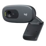 Câmera Webcam Hd Com Microfone C270 Logitech Cor Preto + Nf