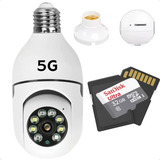 Camera Wifi 5g Lampada + Cartão De Memória Sandisk Original