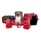 Caminha Cachorro Completo Luxo Medio Cor Vermelho Desenho N/a