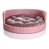 Caminha Throne Pet Cachorro Gato Redonda Confortável 45cm Cor Rose
