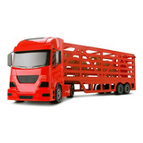 Caminhão Boiadeiro Com 16 Bois Vaquinha Brinquedo Volvo Gado