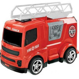 Caminhão Bombeiros Com Escada Articulada 13 Acessórios Usual Cor Vermelho