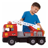 Caminhão Brinquedo Infantil Super Bombeiro Vermelho