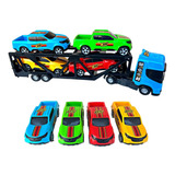 Caminhão Cegonheira Cegonha C/ 4 Carrinhos Original Bstoys