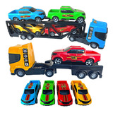 Caminhão Cegonheira Cegonha Reboque + 9 Carrinhos Bstoys