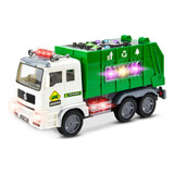 Caminhão De Lixo Brinquedo Infantil Carro Reciclagem Som Luz Cor Verde