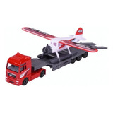 Caminhão Man Tgx Xxl + Carreta Com Avião - Majorette 1/87