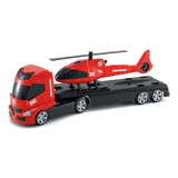 Caminhão Para Transportar Helicóptero De Resgate Orange Toys