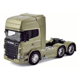 Caminhão Scania R730 V8 Trucado Bege Transporter Welly 1/32