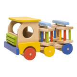 Caminhãozinho Gira Gira Brinquedo Montessoriano Madeira Cor Colorido