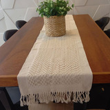 Caminho De Mesa 40x220cm Trilho Mesa Macrame Cru Decorativo