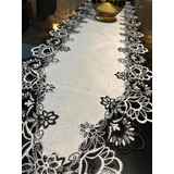Caminho De Mesa Bordado Guipir 40x120cm Trilho Renda Croche