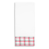 Caminho De Mesa Comprido Ceia Natal Branco E Xadrez 180x33cm