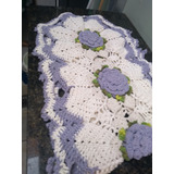 Caminho De Mesa Croche Barbante Cor Lilas E Cru Nº6 Promoção