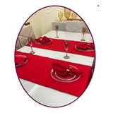 Caminho De Mesa Natal Trilho Liso 0,5 X 1,40 - 1 Trilho Mesa Cor Vermelho
