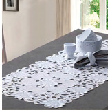 Caminho De Mesa Rendado Barcelona 40x90 Cm Jolitex Cor Branco